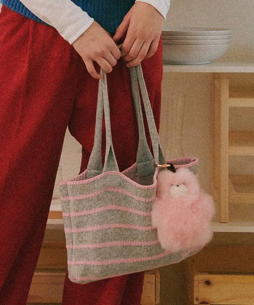 론론(RONRON) STRIPE KNIT BAG GREY - 사이즈 & 후기 | 무신사