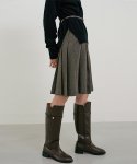 링서울(LINGSEOUL) check pleats skirt-brown