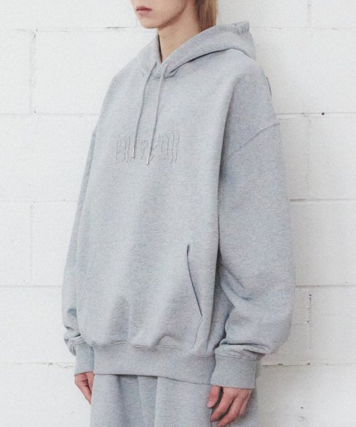 PRAY FOR HOOD PULLOVER (MELANGE GREY)