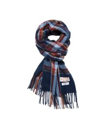 PLAID KNIT MUFFLER blue