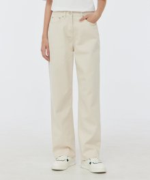 (W) DENIM WIDE PANTS (BEIGE) [LRSFDDW718M]