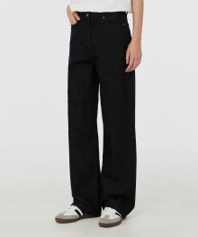 (W) DENIM WIDE PANTS (BLACK) [LRSFDDW718M]