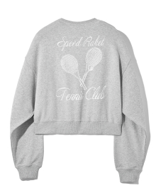 (W) SPEED RACKET TENNIS CLUB CROP SWEATSHIRT (MELANGE GREY) [LRSFCTM761M]