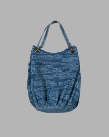 THE MUSEUM VISITOR LOGO PRINTED TOTEBAG (WASHED BLUE)