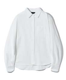 (W) POCKET OXFORD CROP SHIRTS (WHITE) [LRSFCSA746M]