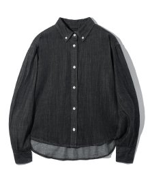 (W) DENIM CROP SHIRTS (BLACK) [LRSFCSD747M]