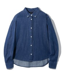 (W) DENIM CROP SHIRTS (LIGHT INDIGO BLUE) [LRSFCSD747M]