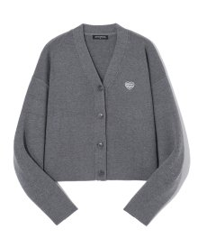 (W) HEART SLIM CARDIGAN (DARK GREY) [LRSFCGK716M]