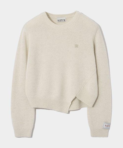 MUSINSA | SATUR (W) Dublin unbalanced cashmere blend knit