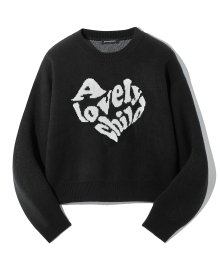 (W) A LOVELY CHILD HEART KNIT (BLACK) [LRSFCTK709M]