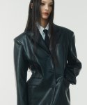 낫노잉(NOTKNOWING) Hourglass Leather Tailored Jacket (BLACK)