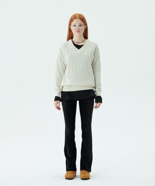 Велюровые брюки на резинке Velour Banding Pants_Black