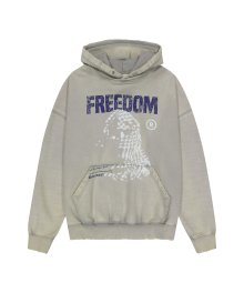 [Heavy Cotton] Freedom Vintage Magic Washing Hoodie_Beige Grey