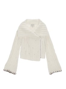 TWO WAY KNIT CARDIGAN JACKET IN IVORY
