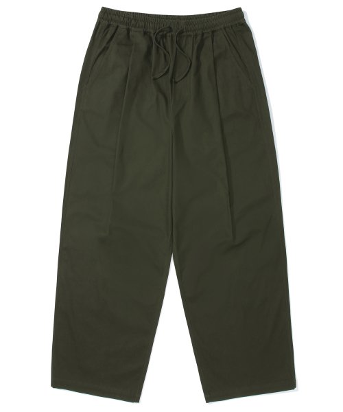 M-LABEL LOOSE-FIT PINTUCK PANTS Dark Khaki