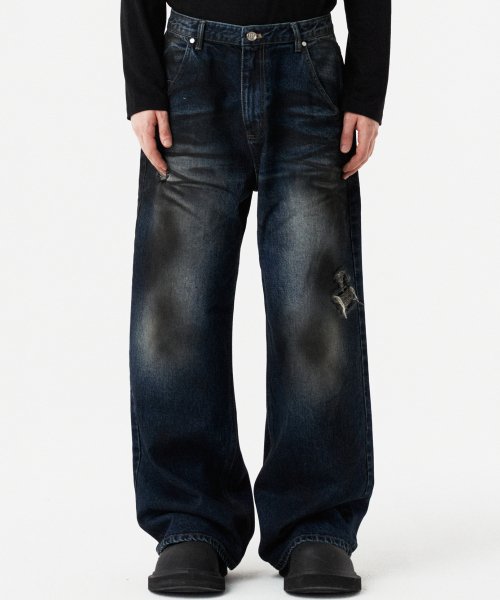 DNSRダーティワイドデニムブルー dirty wide denim S DNSRダーティワイドデニムブルー dirty wide denim S