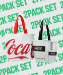 코카-콜라(Coca-Cola) [2PACK] Coca-Cola Reusable Shopping Bag