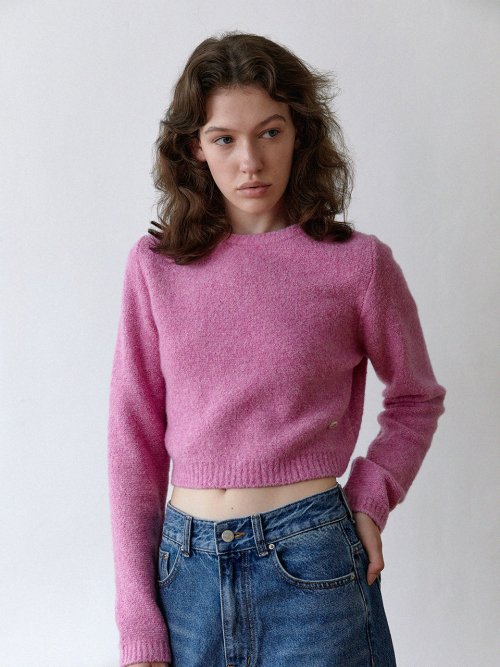 american boucle knit - pink
