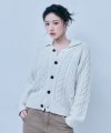 CABLE COLLAR CARDIGAN ivory