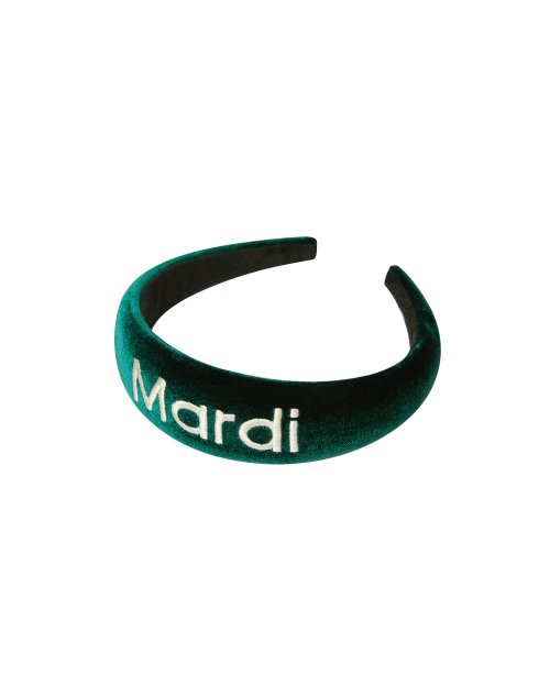 MUSINSA | MARDI MERCREDI HAIR BAND LOGO EMBELLISHMENT VELVET_GREEN 