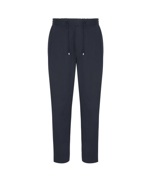 Широкие брюки на резинке (Dark Navy)