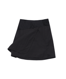 Airy Unbalanced Wrap Skirt / Black