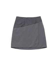 Airy Unbalanced Wrap Skirt / Charcoal