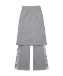 오호스(OJOS) Jersey Pleats Skirt Pants / Grey