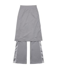 Jersey Pleats Skirt Pants / Grey