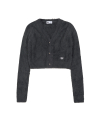 Nickel Button Mohair Cardigan - Charcoal