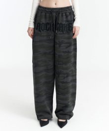 Camo Metal Graphics Pants - Black