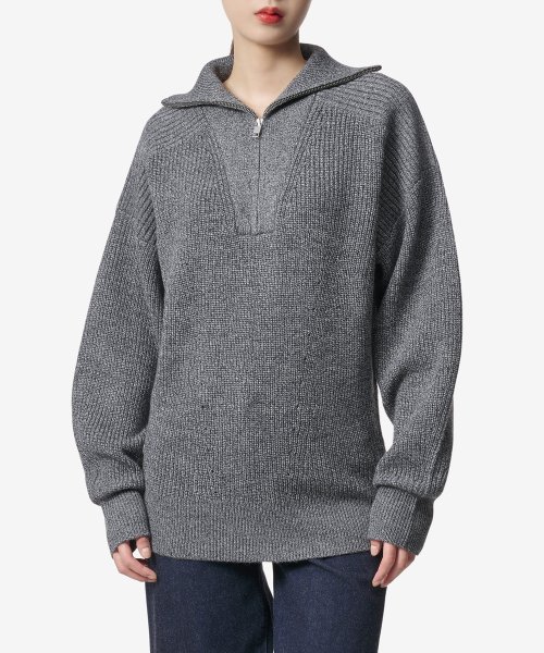 Шерстяной джемпер Benny Half Zip - Anthracite / PU0080FAA3L80E02AN