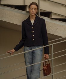 Virgin wool classic tailored jacket_Navy