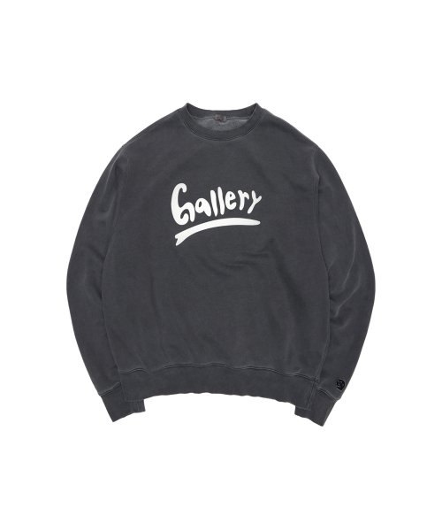 1011갤러리(1011 GALLERY) Gallery Wave Logo Graphic Sweat Shirt - Charcoal Grey - 사이즈 & 후기 | 무신사