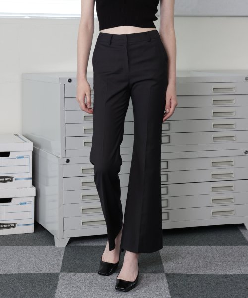 Брюки клеш Monica Bootcut Slacks Pants_Charcoal