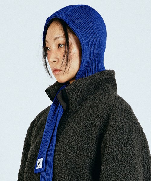 MUSINSA | VASROCK Churro Knit Muffler Balaclava Blue