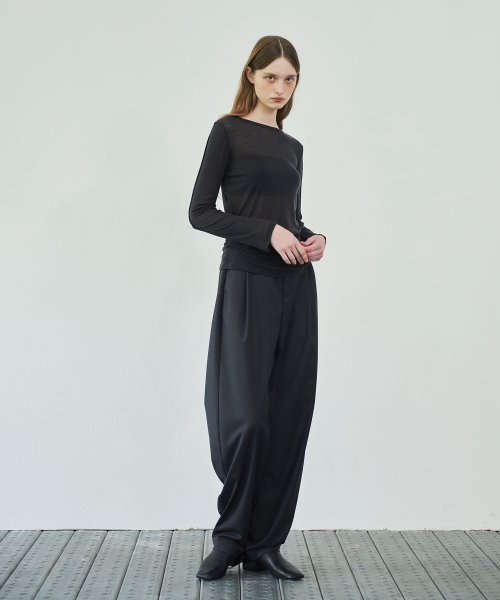 CURVE WIDE slacks (Charcoal)