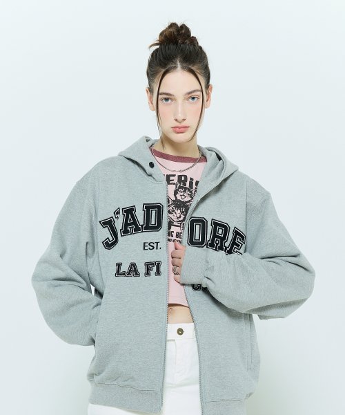 L6 BUTTON HOODIE ZIPUP(GRAY)