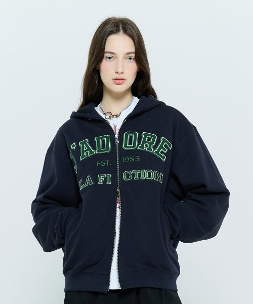 L6 BUTTON HOODIE ZIPUP(тёмно-синее)