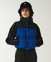 W COLOR BLOCK PADDING VEST [BLUE]