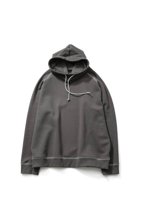 Willow Funnel Stitch Raglan Hoodie Charcoal