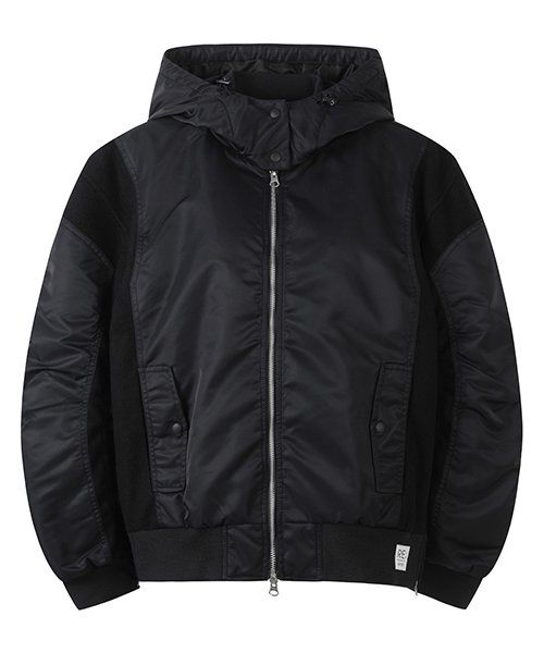 Patch Work Hoodie Bomber Jumper_RQUAW23526BKX