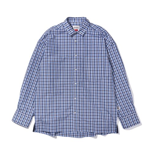 OVER FIT CHECK SHIRT BLUE