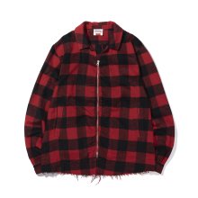 SHIRRING CHECK SHIRT RED