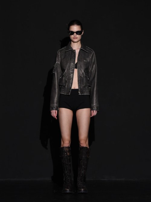 보헤미안 서울(BOHEMSEO) LEATHER BOMBER JUMPER 1 SIZE, WASHED