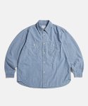에스피오나지(ESPIONAGE) Chambray Work Shirt Washed Blue