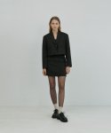 줄리아페페(JULIAPEPE) Crop Boucle Tweed Skirts (Black)