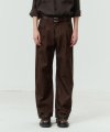 Two Tuck Wide Brown Jeans