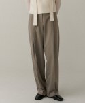 블랭크03(BLANK03) two-way wool tuck pants (melange beige)