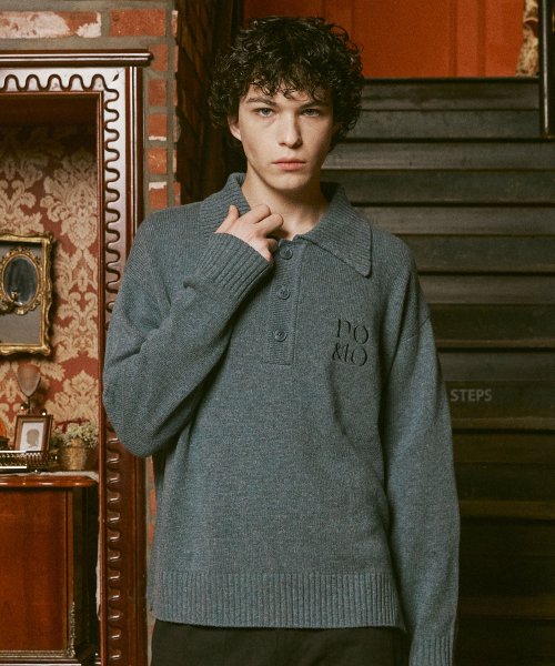 COLLAR NECK PULLOVER [2 COLOR]